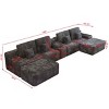 150 Inch U-Shaped Sectional Sofa with Ottomans and Console, 5-Piece Sofa with Storage and Charging, Corduroy Sofa with Cushion-Coolbibila - 4 of 4