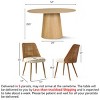 7-Piece Round Dining Table Set for 6 Oak Wood Dining Table and Boucle Rattan Dining Chairs for Kitchen Dining Room Farmhouse-Maison Boucle - 3 of 4