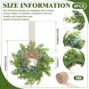 12 Pcs Small Vintage Cabinet Wreath Artificial Blue Berry Kitchen Wreaths with Retro Burlap Ribbon Farmhouse Rustic Front Door - 2 of 4