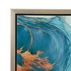 24"x17.5" Set of 2 Deep Blue Abstract Framed Printed Acrylic Wall Arts Green/Gold - A&B Home - 2 of 4