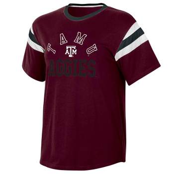 NCAA Texas A&M Aggies Women's Short Sleeve Stripe T-Shirt