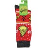 Dr Seuss The Grinch Adult Ugly Sweater Grinchmas Holiday Crew Socks 1 Pair for Men and Women (Sock Size 10-13) Multicolured - 4 of 4