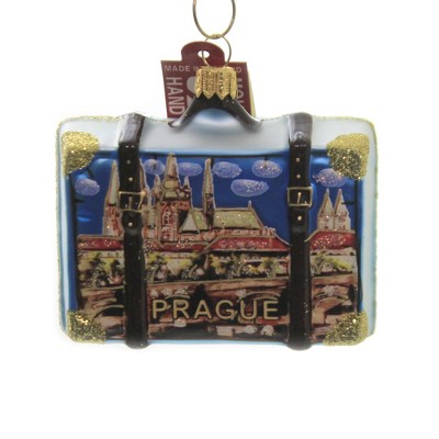 Holiday Ornaments 2.75" Prague Suitcase Travel Vacation  -  Tree Ornaments