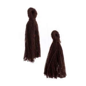 John Bead 1in Dark Brown Cotton Tassels Ornament for DIY Crafts Party Decorations, 20pcs - 1 of 4