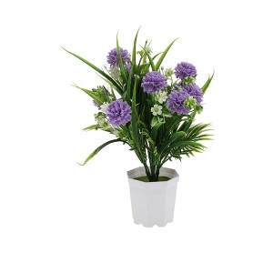 Unique Bargains Artificial Plants Carnation Flower Pot Plastic 3.74"x3.74"x12.6" 1 Pc - 1 of 4