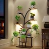 VECELO Plant Stand Indoor with Grow Lights, Indoor Plant Shelf, Metal Plant Flower Display Shelf, Tree-Shaped Plant Rack - 4 of 4