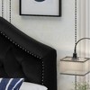 Contemporary Camelback Upholstered Headboard Full/Queen Size with Button Tufted Diamond Stitch & Nailhead Accents -Christopher Knight Home - 2 of 4