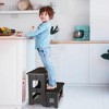 Itopfox Folding 2-Step Stool, Non-Slip Portable Footstool with Dual Heights, Supports 300 lbs, for Kitchen Home Toilet Bedroom Office Bathroom RV - 2 of 4