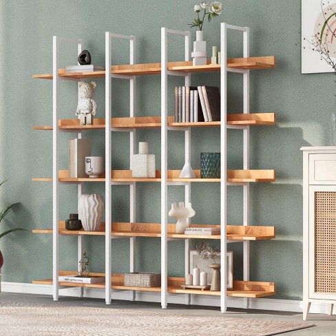 5 Tier Bookcase Home Office Open Bookshelf Vintage Industrial Style ...