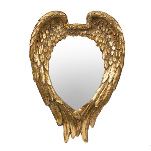 FONTOI Golden Wing Accent Mirror, Heart-Shaped Wall Mirror for Living Room, Entryway, Bedroom, Foyer, or Office, Gold, 22.4"*3.4"*15.8" - 1 of 4