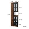GDFStudio Genevieve Rustic Wooden 70" Display Cabinet with Glass Doors and Lights - 3 of 4