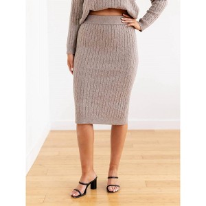 Women's Cable Knit Sweater Skirt - PINCH - 1 of 2