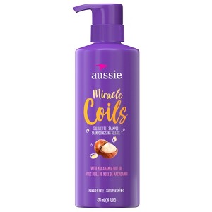 Aussie Miracle Coils Sulfate-Free Shampoo with Cocoa Butter & Macadamia Nut Oil, 16 fl oz - 1 of 3