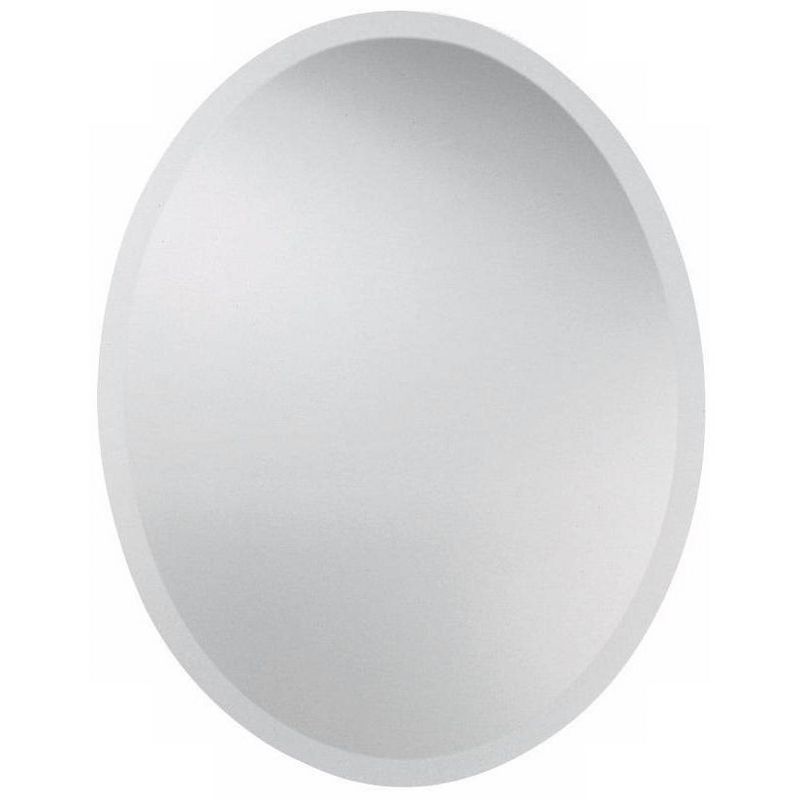 Uttermost Oval Vanity Accent Wall Mirror Modern Polished Glass Edges Frameless 22" Wide for Bathroom Bedroom Living Room Office, 1 of 2
