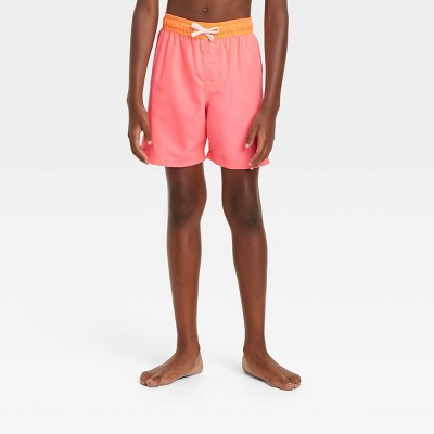Boys' Solid Swim Shorts - Cat & Jack™ Neon Pink