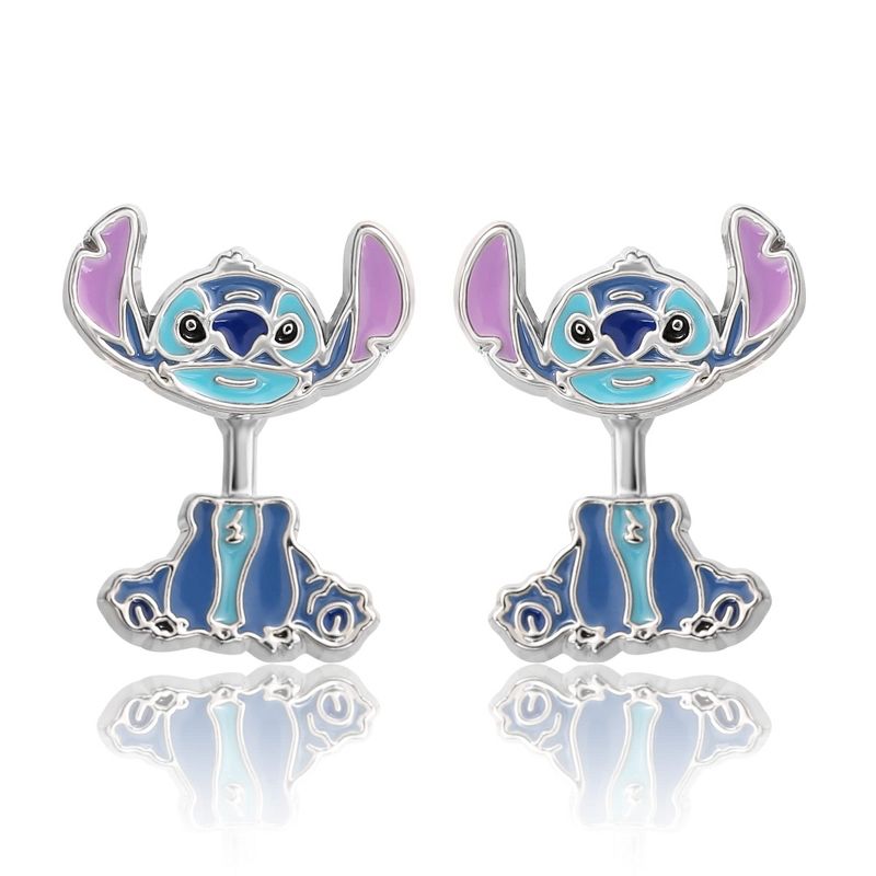 Disney Lilo and Stitch Blue Enamel Stitch Stud Earrings, 1 of 7