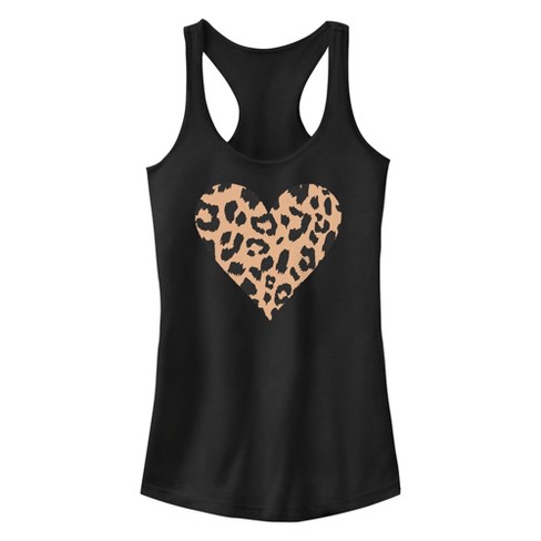 Junior's Lost Gods Cheetah Print Heart Racerback Tank Top - image 1 of 4