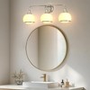 DORESshop 26.8" 3-Light Bathroom Vanity Light Fixture  Modern Nickel Wall Sconce with Frosted Glass Shades, Wall Light for Mirror Bathroom - 3 of 4