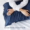 Bedsure Pillow Royal Cases Queen Size Set of 4, Rayon Derived from Bamboo Cooling Pillowcase, Navy - image 4 of 4