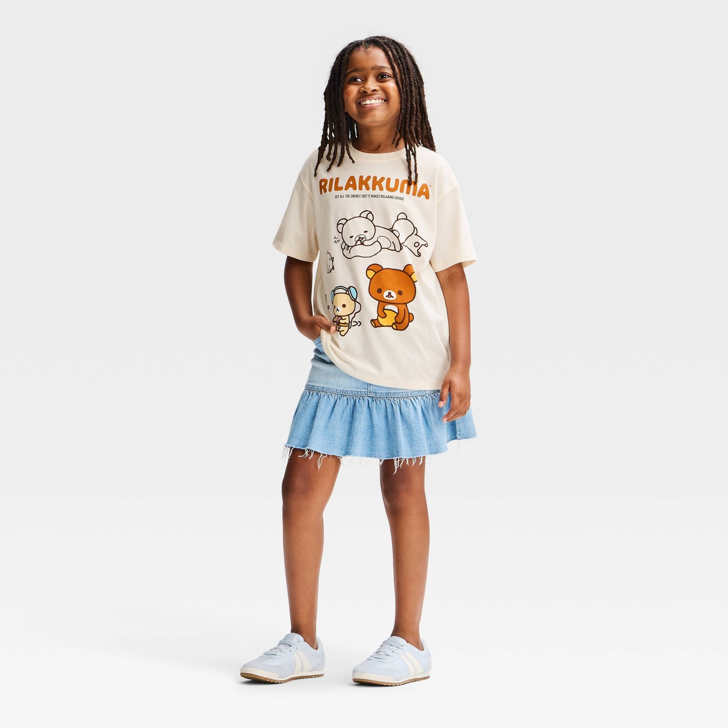 Футболка Rilakkuma Graphic T-Shirt - Ivory для девочек, цвет: Слоновая кость — фото 3