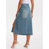 INSPIRE CHIC Women's Denim Casual Side Split A Line Stretchy Pencil High Waist Midi Skirts - 4 of 4