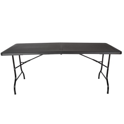 Black 6-Foot Folding Camping and Utility Table