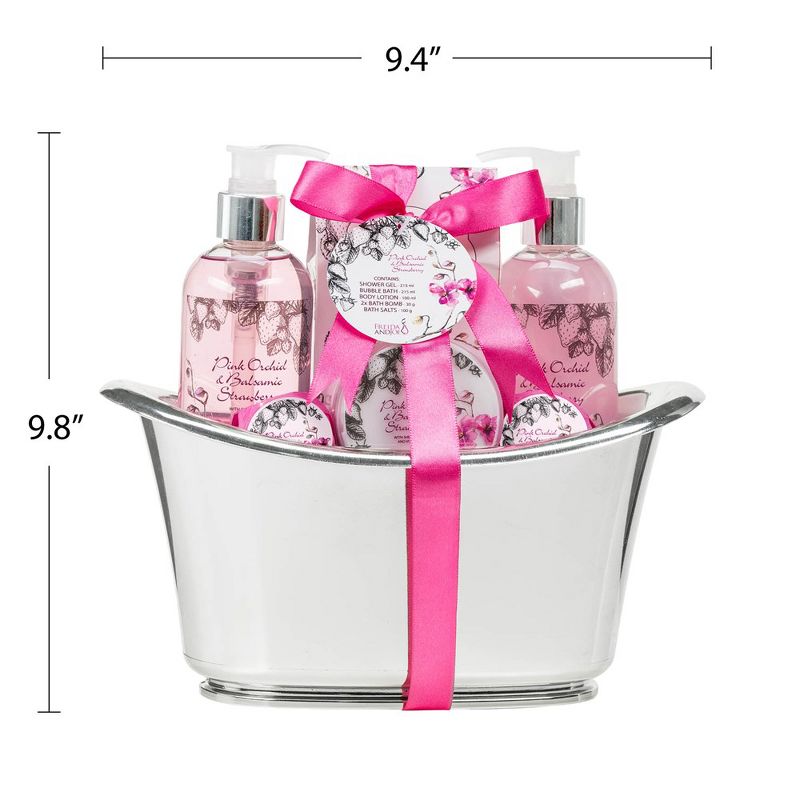 Freida & Joe Bath & Body Collection in Silver Tub Basket Gift Set Luxury Body Care Mothers Day Gifts for Mom, 4 of 10