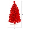 Nearly Natural 2-ft Red Artificial Christmas Tree with 35 LED Lights and 72 Bendable Branches - 2 of 4