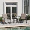 Merrick Lane 3 Piece Outdoor Bistro Set with Flex Comfort Rocking Chairs and Steel Framed Glass Top Table - 2 of 4