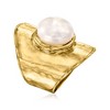 Ross-Simons 12-12.5mm Cultured Pearl Hammered Ring in 18kt Gold Over Sterling - 3 of 4