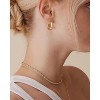 14K Gold Plated Sterling Silver Post Small Chunky Hoops Earrings | Thick Lightweight Gold Hoop Earrings for Women - 3 of 4