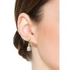 Guili Sterling Silver Gold Plated Cubic Zirconia Raindrop Two-Stone Dangle Earrings, a Chic and Elegant Jewelry Piece for a Timeless Appeal - 2 of 3