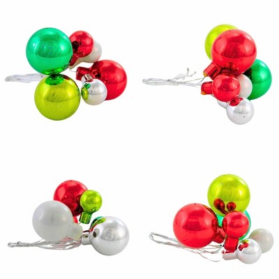 Christopher Radko 2.0 Inch Clusters Shiny Brite Ball Tree Ornament Sets