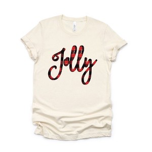 Simply Sage Market Women's Jolly Plaid Short Sleeve Graphic Tee - 1 of 4