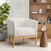 Lifestyle Solutions Fenton Accent Chair Ivory Boucle: Elegant Tufted Design, Rubberwood Legs, Polyester Upholstery - 3 of 4