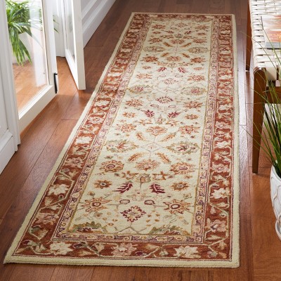 Chelsea Beige and Rust Hand-Knotted Wool Rug