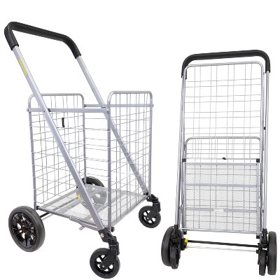 Folding shopping cart best sale with wheels near me