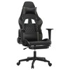 vidaXL Massage Gaming Chair with Footrest Black&Gray Faux Leather - image 2 of 4