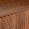 ORRD Modern Solid Wood Sideboard with Wave Relief, 59 Inch Storage Cabinet with Iron Legs for Living Room Dining Room, Walnut - 4 of 4