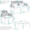 Sunnydaze Outdoor Rattan Coachford Patio Conversation Furniture Set with Loveseat, Chairs, Seat Cushions, and Coffee Table - Blue - 4pc - 3 of 4