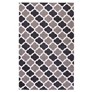 Modway Lida Moroccan Trellis 8x10 Rug – Ivory and Gray Geometric Pattern Area Carpet, Soft Modern Accent for Living Room or Bedroom - 1 of 4
