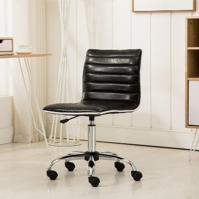 Roundhill Furniture Fremo Chromel Adjustable Air Lift Office Chair, Black