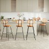 SEVOBAL Dining Chairs Counter Stools Set Of 4, Bar Stools, Faux Leather Counter Stool With Rattan Backrest, For Home, Brown, 15.6"*16.5"*33" - 4 of 4