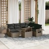 vidaXL 8 Piece Patio Sofa Set with Cushions Gray Poly Rattan - 2 of 4
