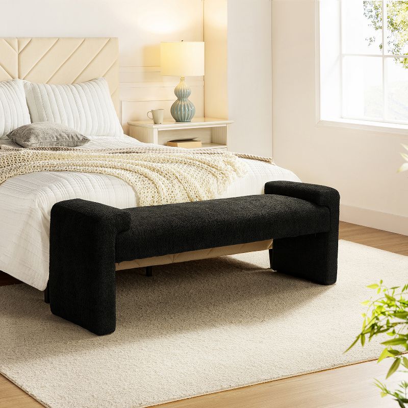 Johannes Transitional Bedroom Upholstered Bench | ARTFUL LIVING DESIGN, 2 of 11