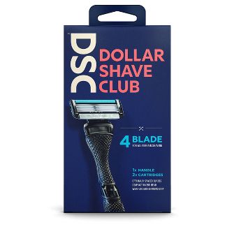 Dollar Shave Club 4 Blade Razor Handle + 2 Razor Blade Refills