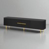 78.7" TV Stand for Up to 85" TVs, MDF Cabinet with 4 Storage Compartments, Cable Management, Gold Metal Legs, Minimalist Entertainment Console - 2 of 4