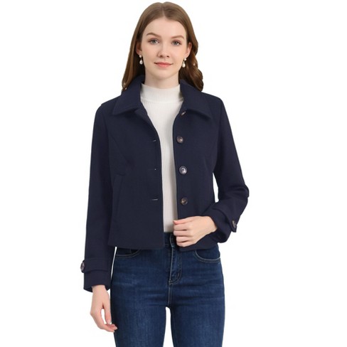 Ladies navy cheap short jacket