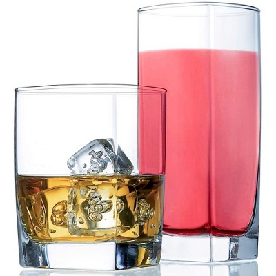 Le'raze Set Of 4 Everyday Square Drinking Glasses - 16oz. : Target