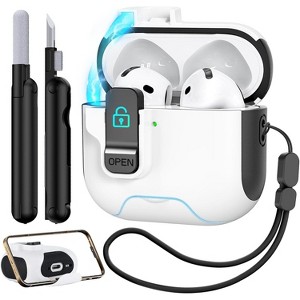 HTUTWOO for AirPods 4 Case with Secure Lock,Compatible with AirPods 4th Generation Case 2024,Automatic Magnetic Lock with Phone Holder Function - 1 of 4